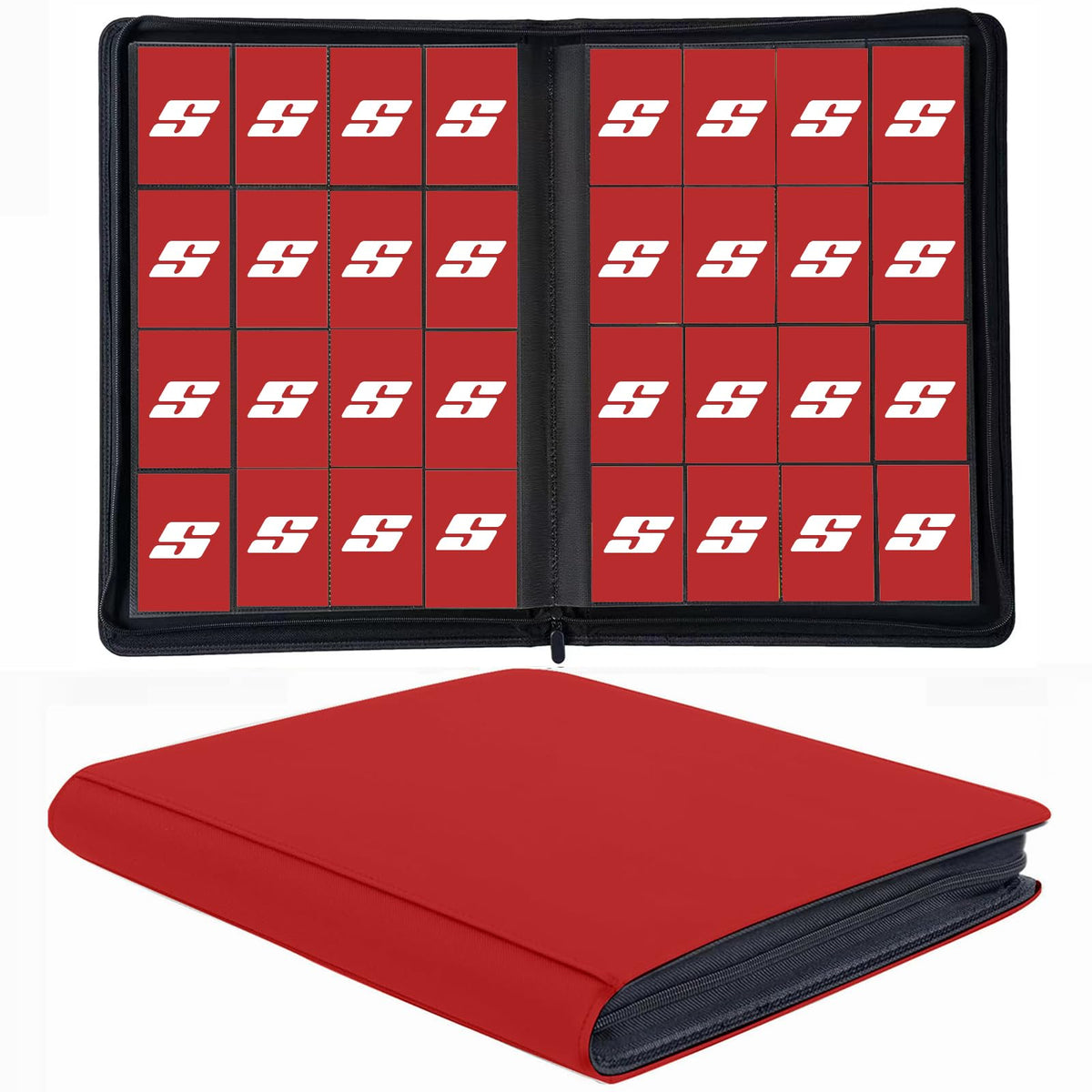 Superaimi 1000+ pockets binder front view for organized card storage.