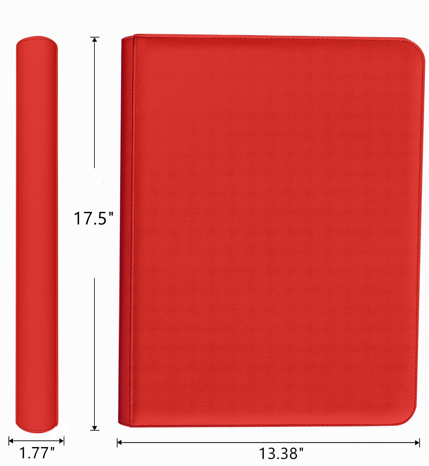 Superaimi red binder laid flat for show display.