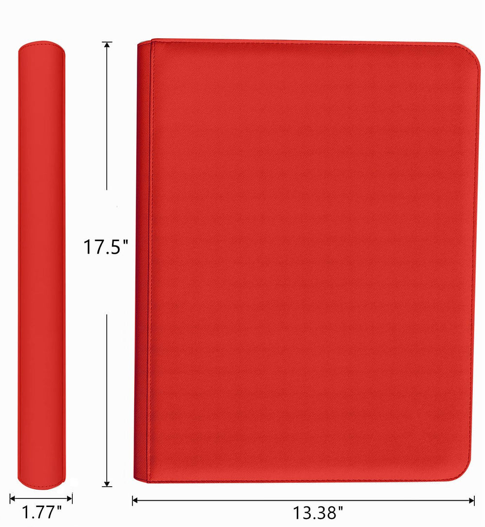 Superaimi red binder laid flat for show display.