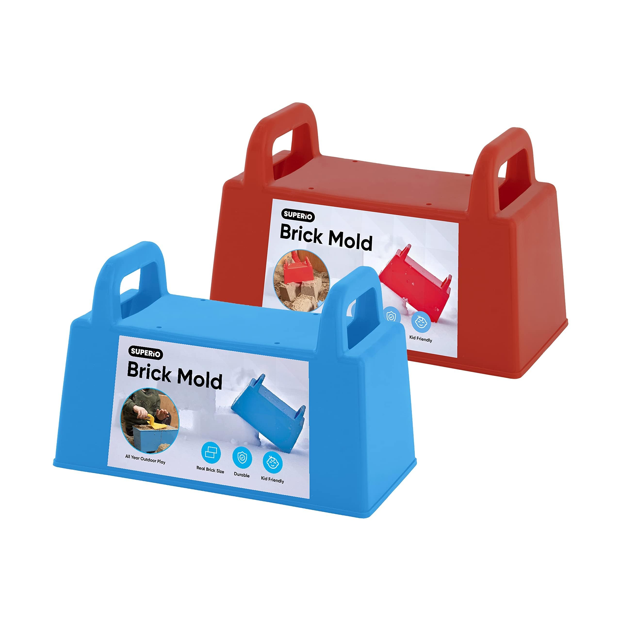 Superio Snow Brick Maker forming uniform 9x5x4 inch blocks for igloos and forts.