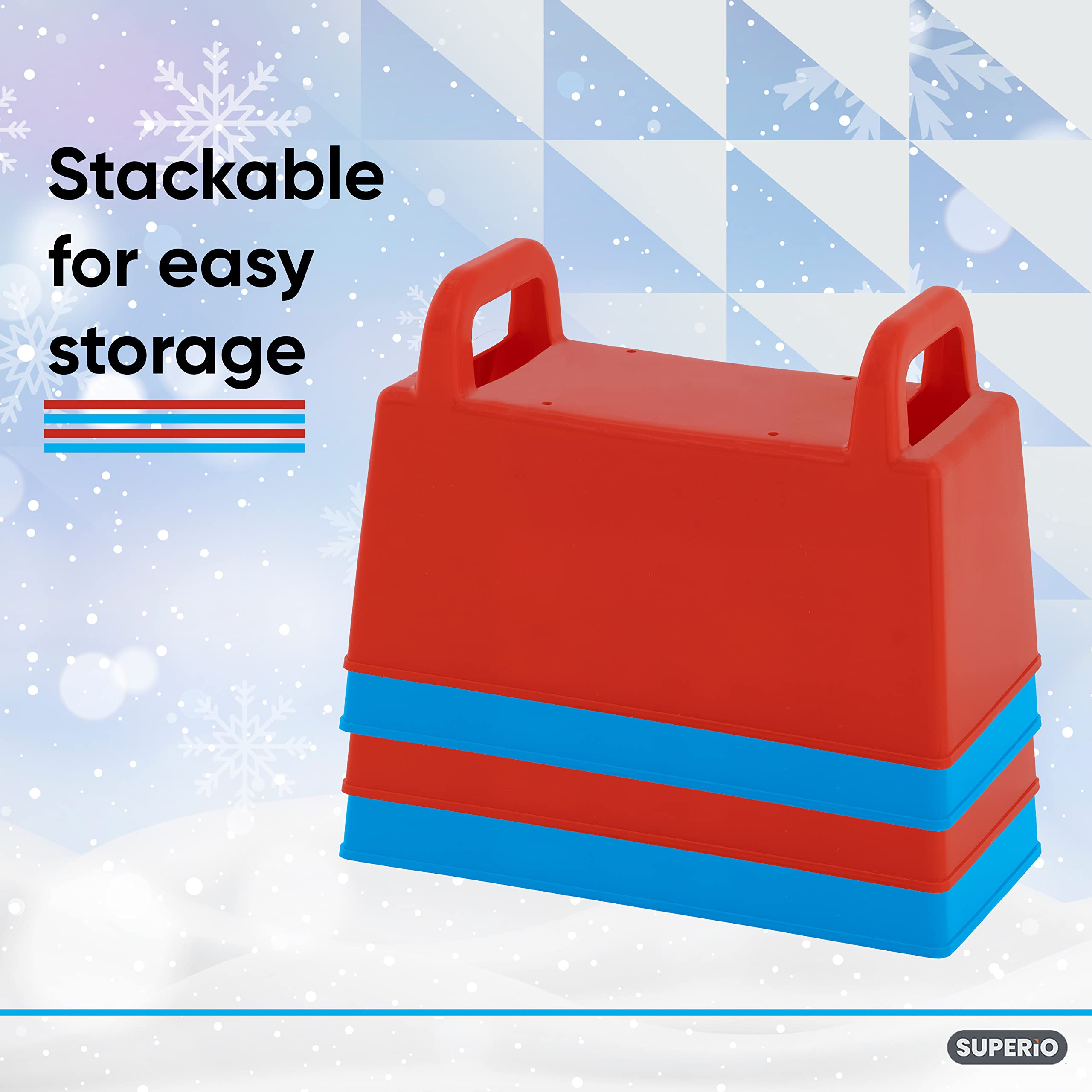 Superio Snow Brick Maker ergonomic handles for easy maneuvering.