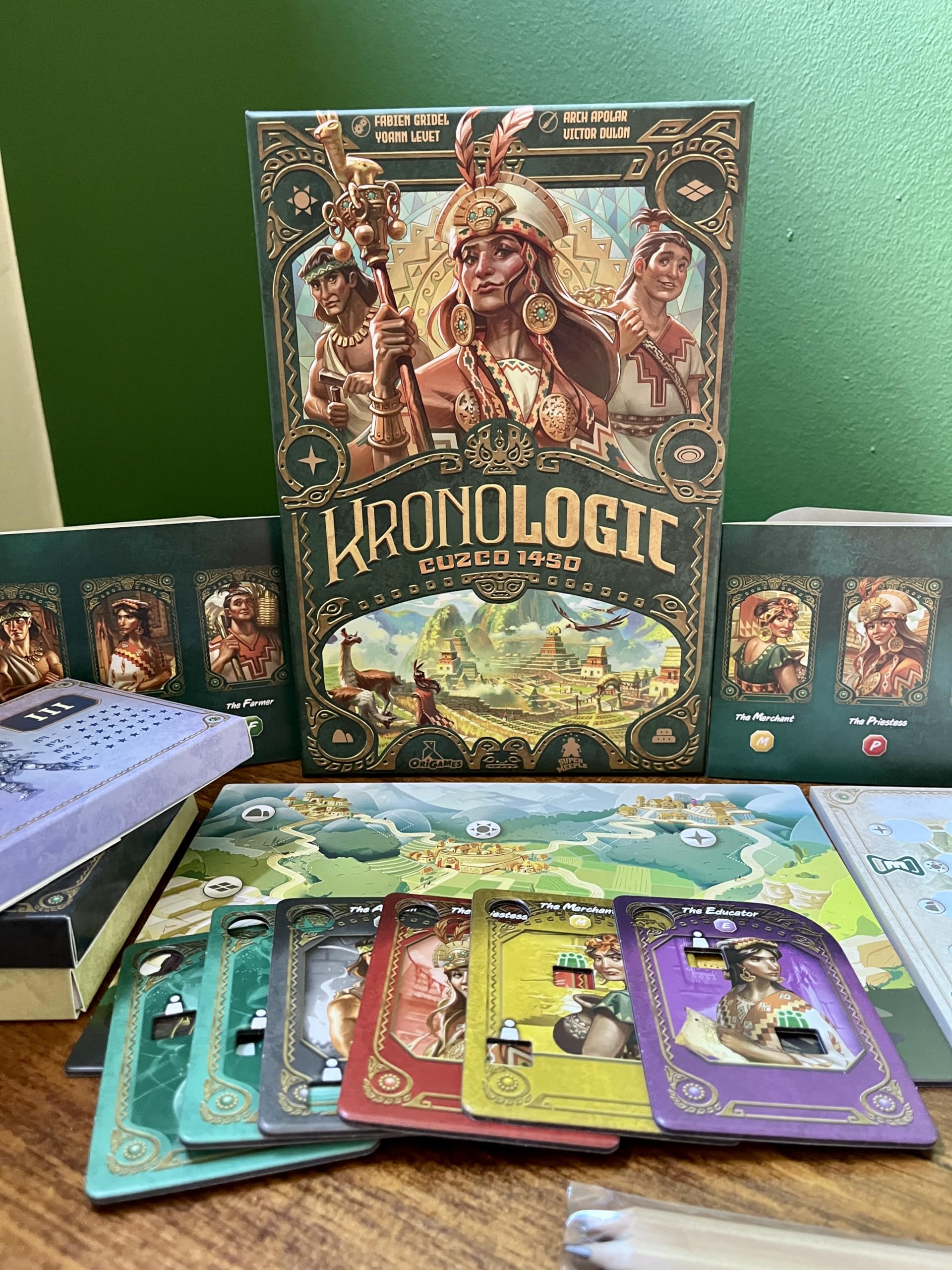 Kronologic Cuzco 1450 game-board layout for strategic planning and clue gathering.