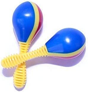 Supershop kids' musical maracas close-up with bright colors, stimulating sensory play and rhythm practice.