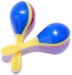 Supershop kids' musical maracas close-up with bright colors, stimulating sensory play and rhythm practice.