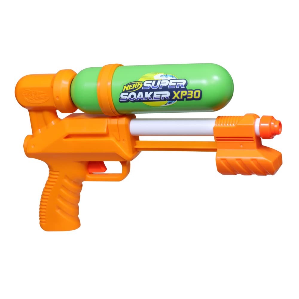 Super Soaker XP30 AP side view showing colorful design