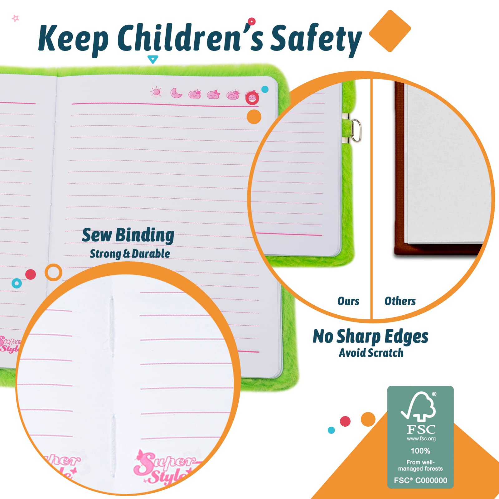 SuperStyle compact portable diary fits backpacks for on-the-go doodling.