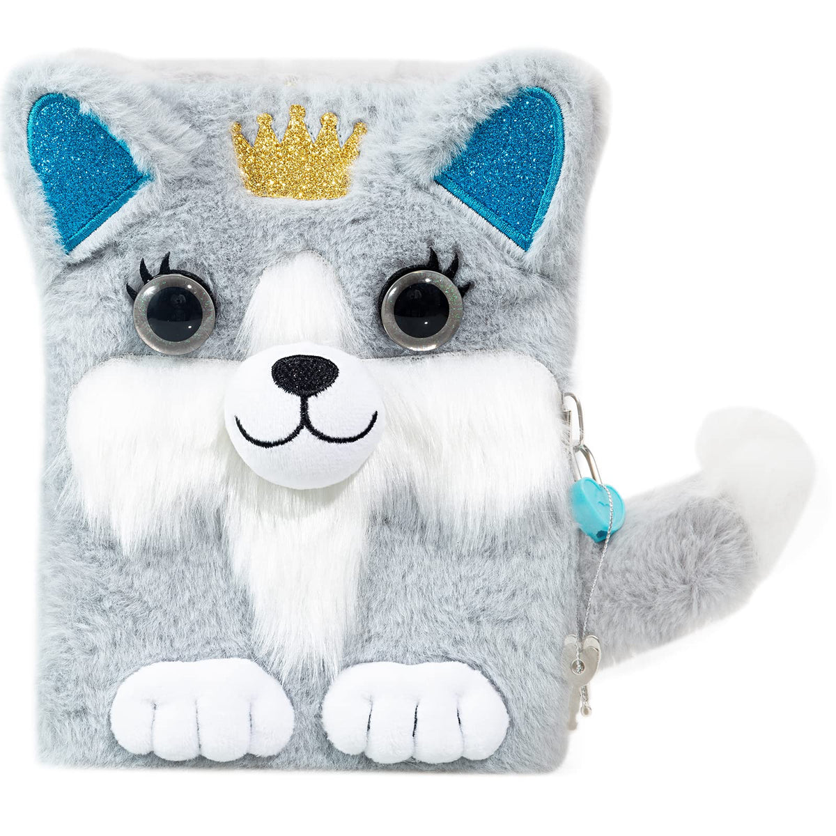 SuperStyle Journal with dog plush cover invites kids to write and draw daily.