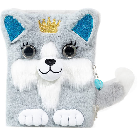 SuperStyle Journal with dog plush cover invites kids to write and draw daily.