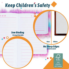 Stitched pages enhance durability and safe storage for kids.