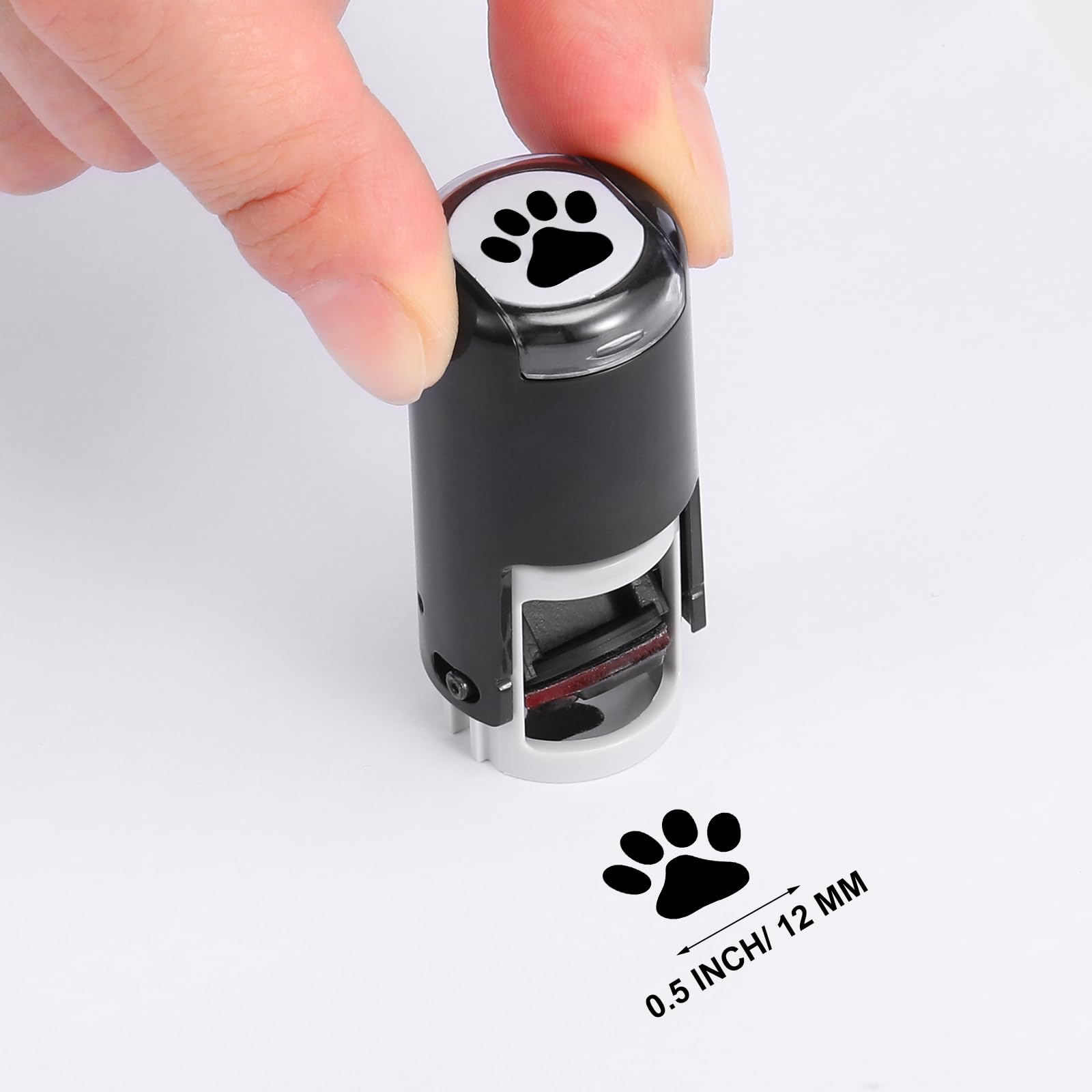 Supervitae paw print stamps feature replaceable ink pads for long-term use.