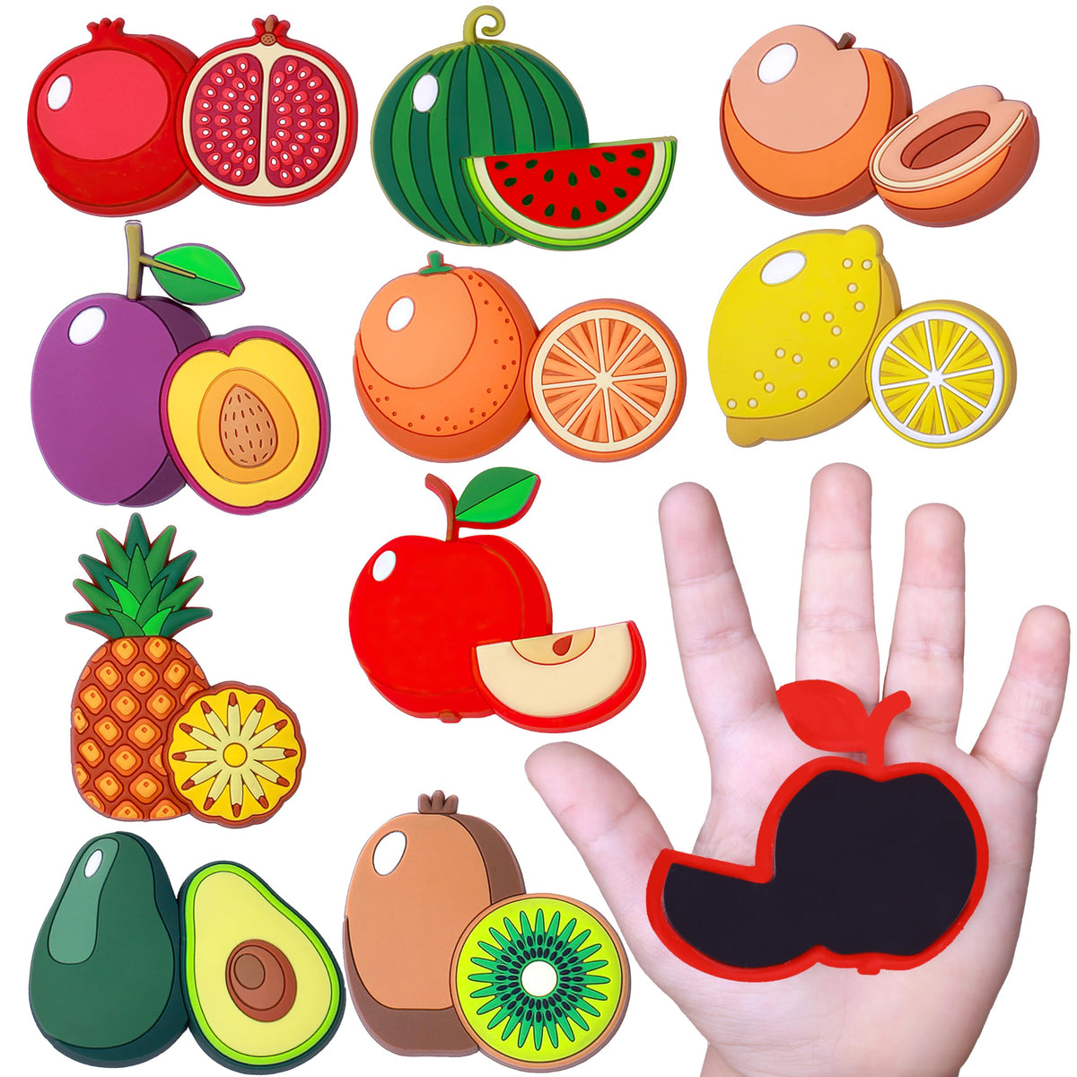 Supineedo Fridge Magnet Fruit Assortment enables safe, hands-on play on the fridge for toddlers.