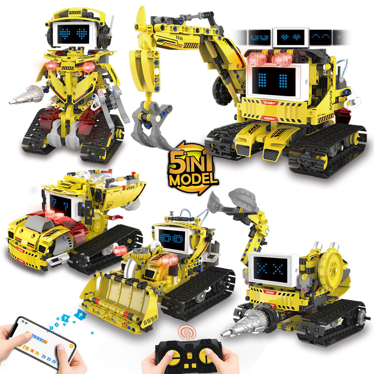 Suplanet 5-in-1 robot build kit ready for assembly and creativity