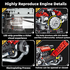 Suplanet app-controlled V8 engine with three-speed options for realistic interaction.