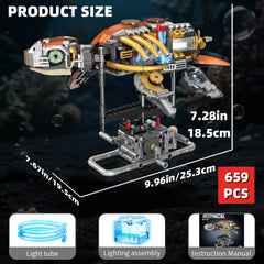 Suplanet display stand holds the turtle model securely on a desk or shelf