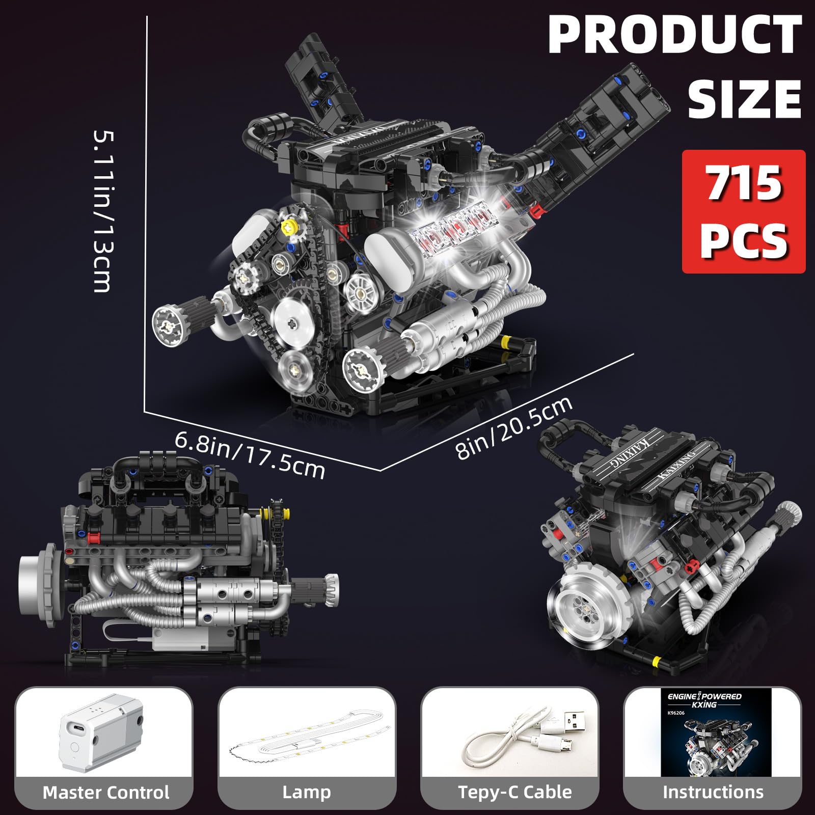 Rechargeable power unit powers the Suplanet model with LEDs to reveal interior mechanics