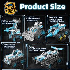 Suplanet STEM robot in multi-vehicle shapes including tracked robot and bulldozer