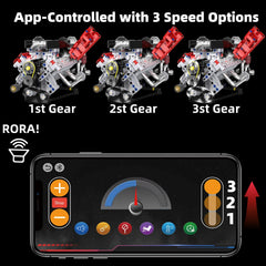 Exhaust sound feature demonstrated on the Suplanet V8 engine model kit