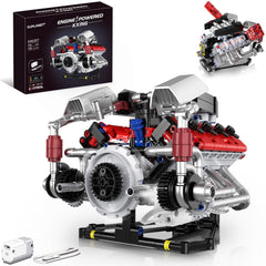 Supleplanet V8 engine model kit with LED interior illumination for immersive viewing