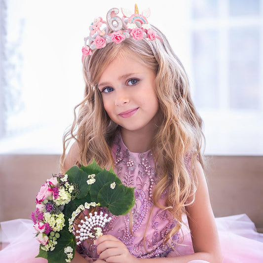 SuPoo girls' princess tiara headband is lightweight and comfy to wear