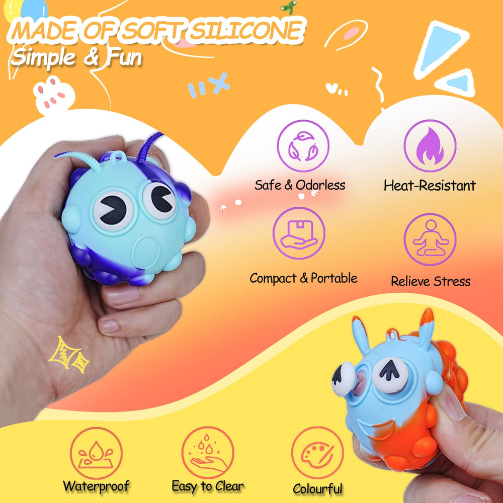 Supovil animal ball pop it yellow is portable and easy to clean.