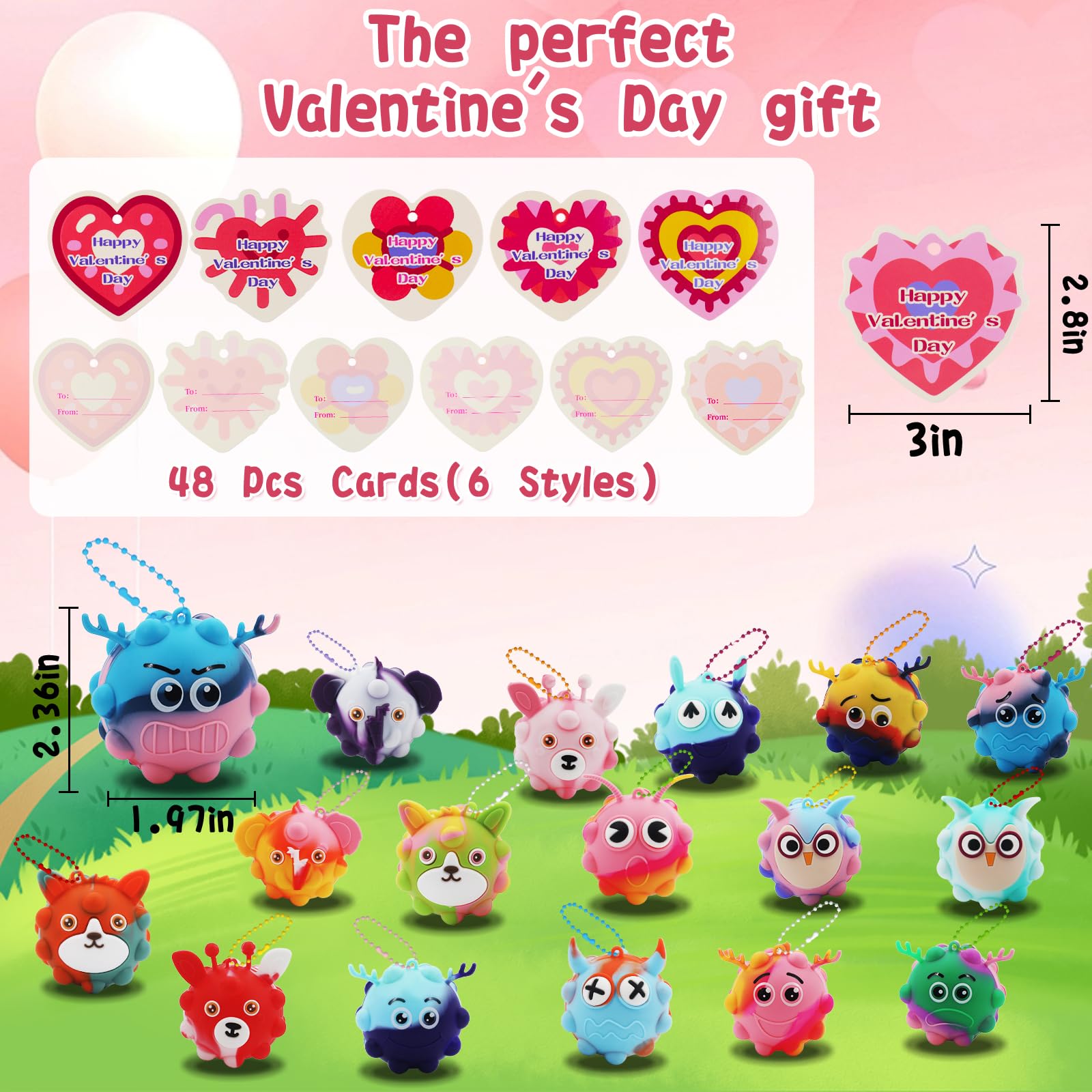 Supovil valentines cards with ball bundle, ideal classroom gifts