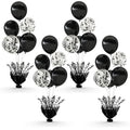 Suppromo 4-set black balloon stand kit on a table for elegant centerpieces.