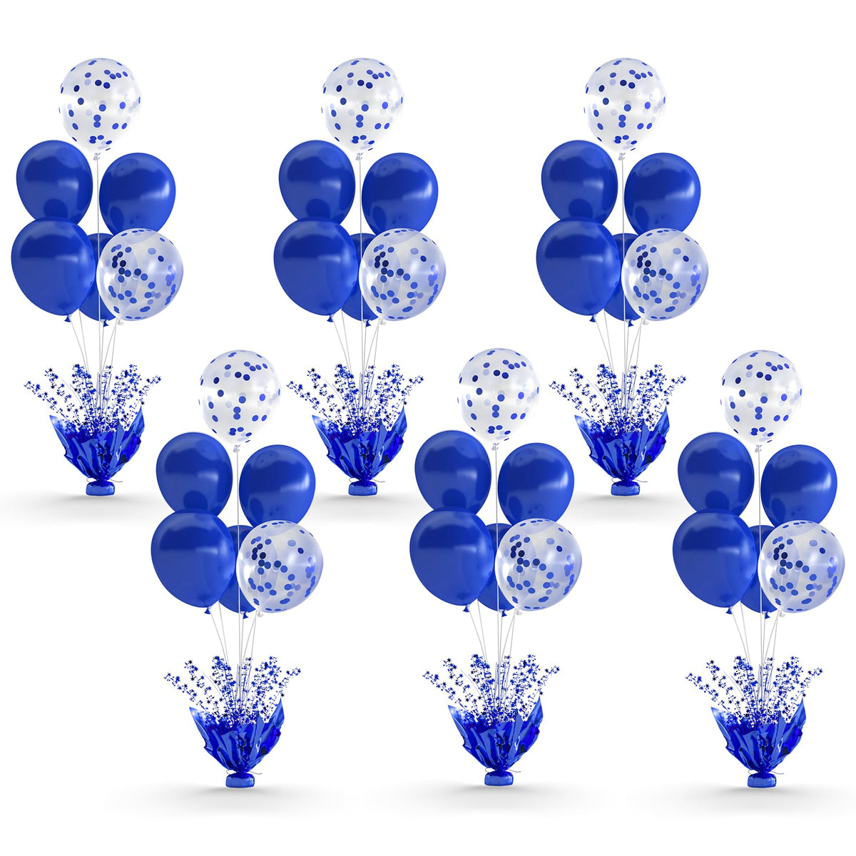 Suppromo 6-set royal blue balloon stand kit ready as a centerpiece
