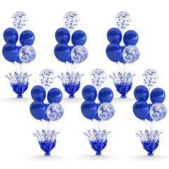 Suppromo 6-set royal blue balloon stand kit ready as a centerpiece