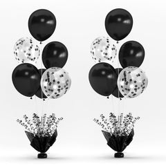 Suppromo black table balloon stand kit with foil star spray base for elegant centerpieces.