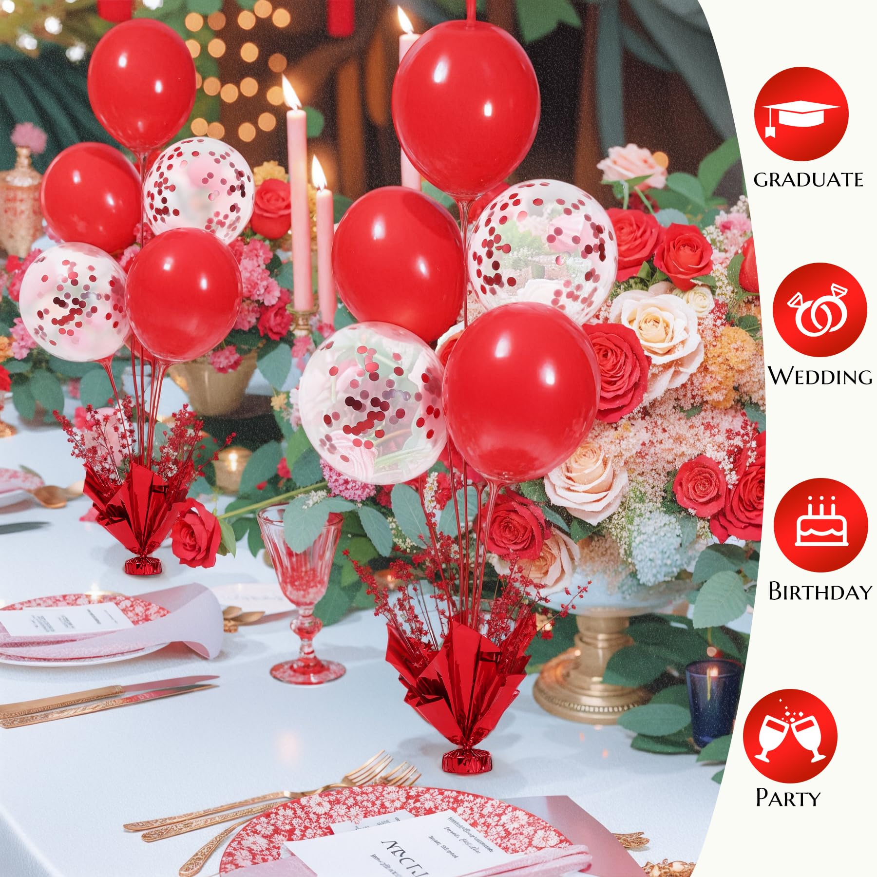 Suppromo easy-assembly system helps quick setup of table centerpieces.