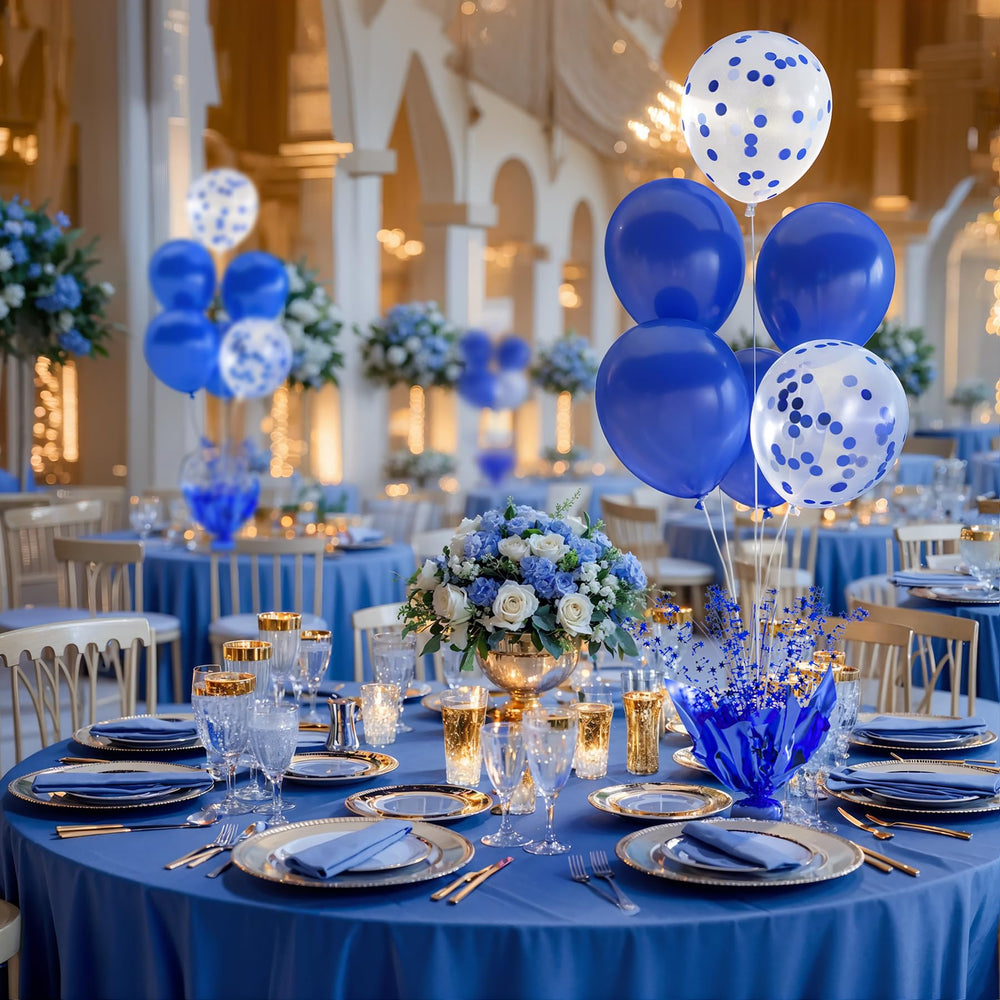 Suppromo royal blue confetti balloons add festive sparkle