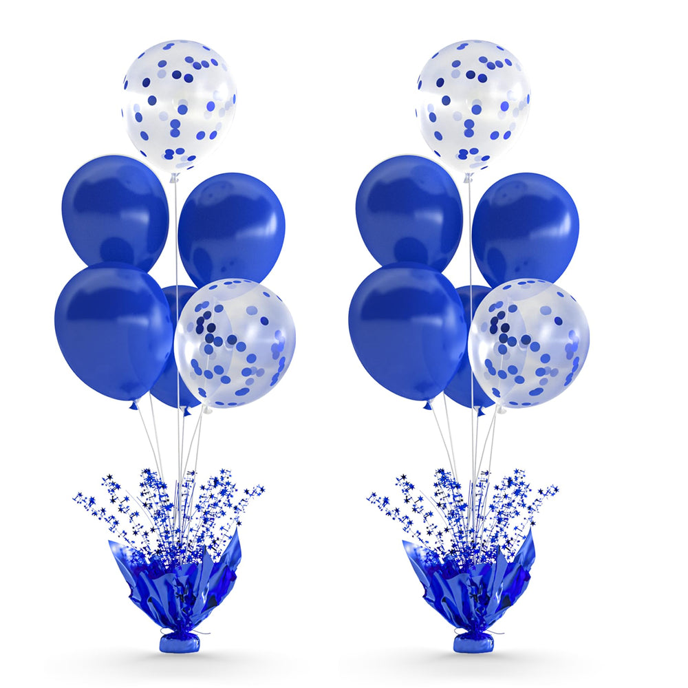 Suppromo royal blue table balloon stand kit with sturdy base for stability.