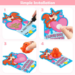 SURCVIO cute mochi squishies on cards to encourage social interaction.
