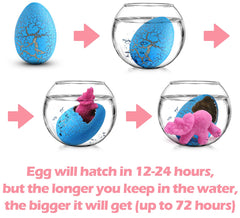 SURCVIO eggs hatch in water to reveal a playful rubber dinosaur