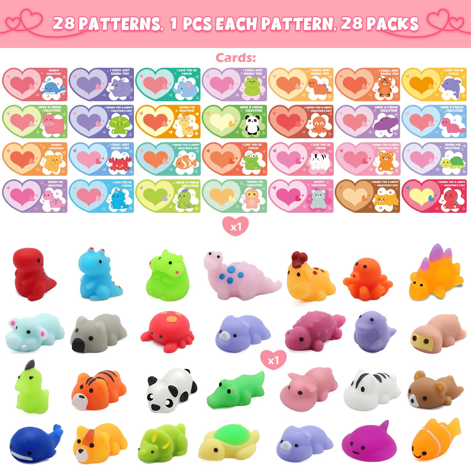 SURCVIO red heart cases keeping mochi tidy for quick gifting.