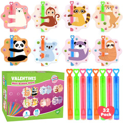 SURCVIO valentines bubble wands with animal cards for classroom gift exchanges.