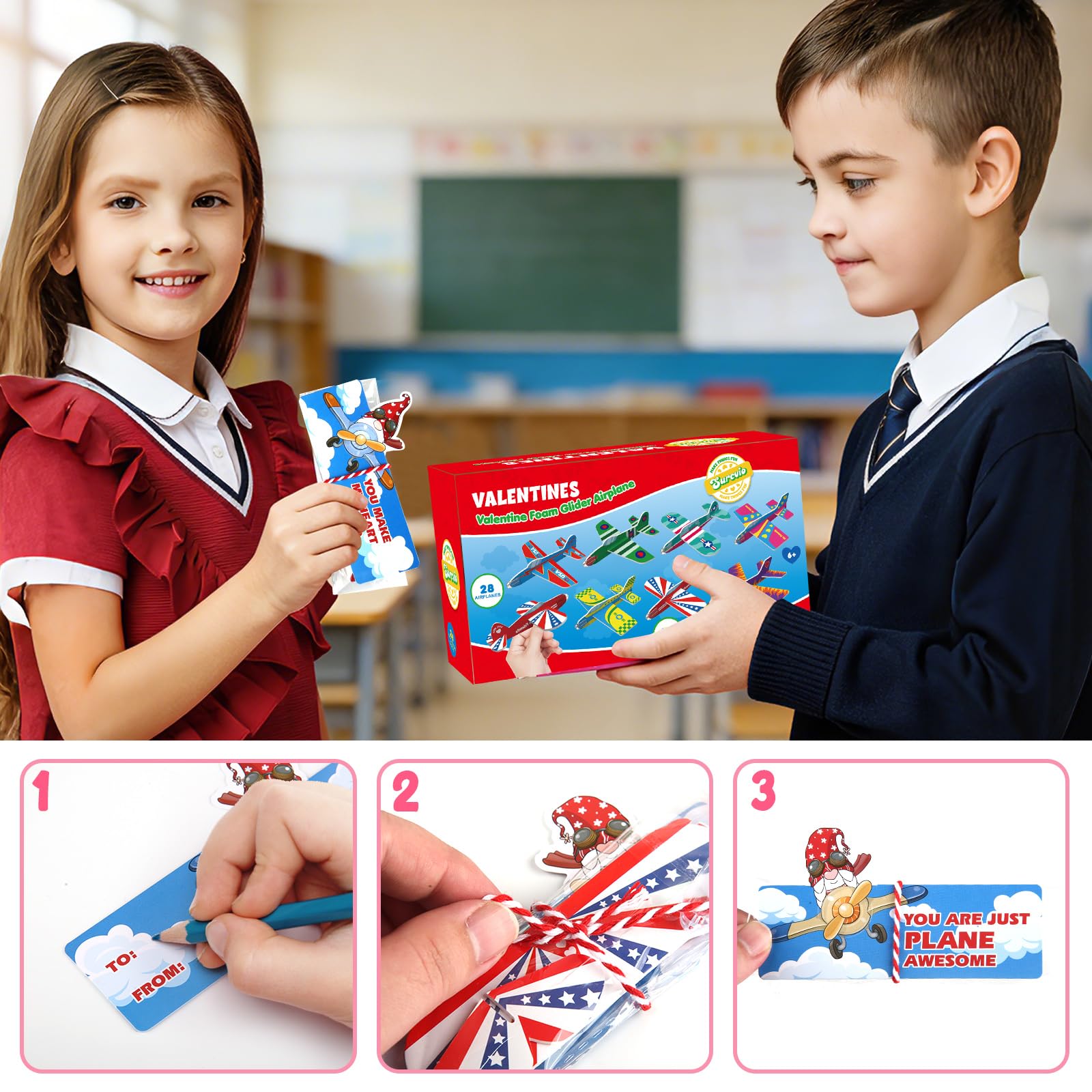 SURCVIO valentines day favor set for versatile classroom activities.