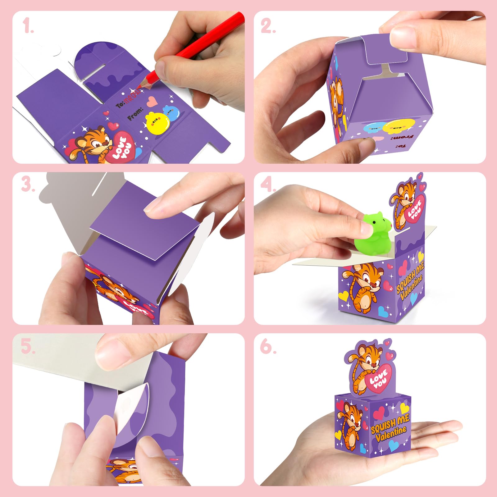 SURCVIO writing names on cards to personalize gifts.