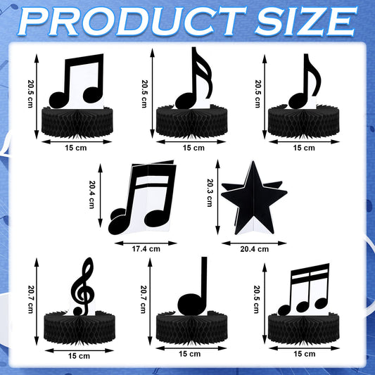 Sureio honeycomb centerpiece with black music notes for depth and drama