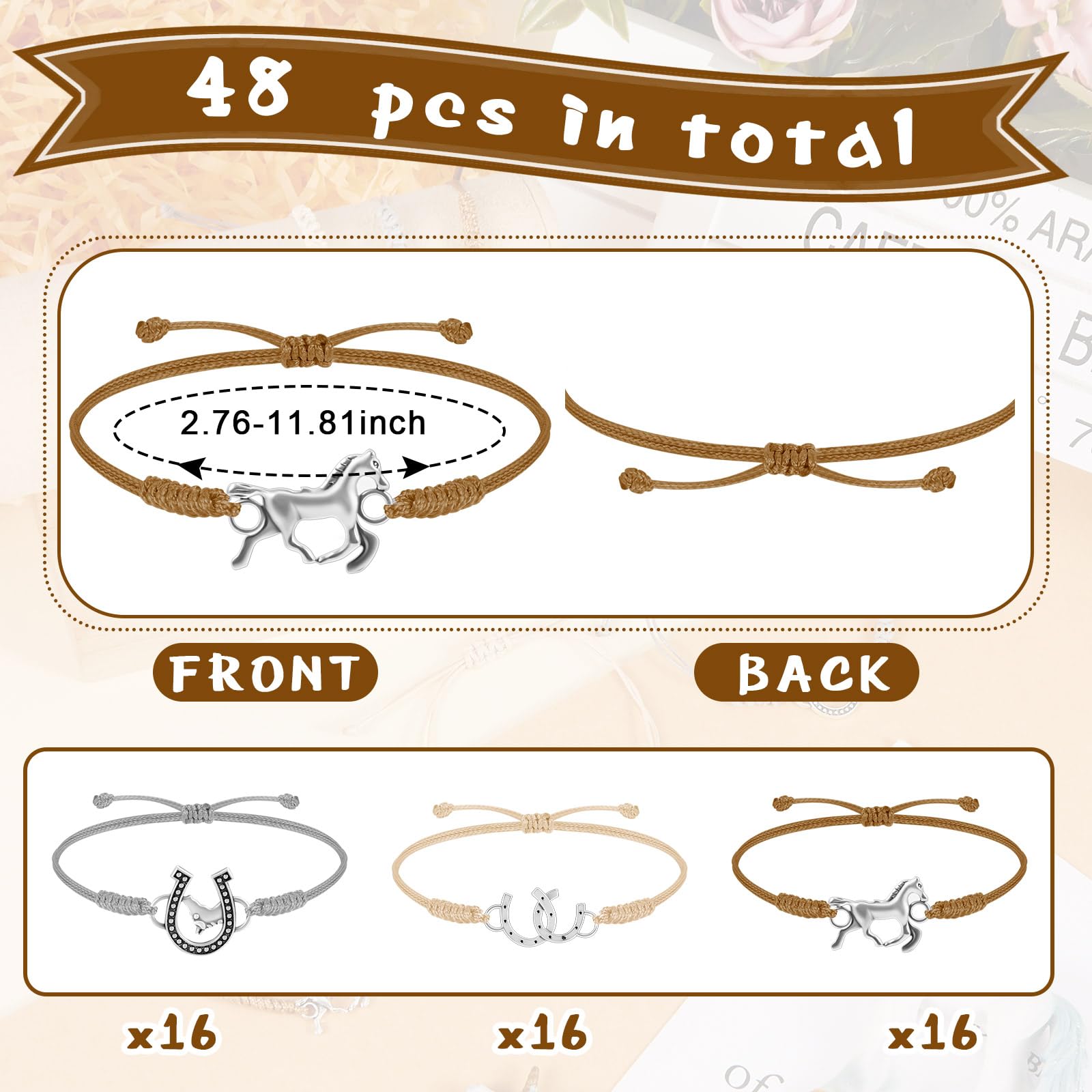 Sureio horse bracelet beige color with versatile party wear.