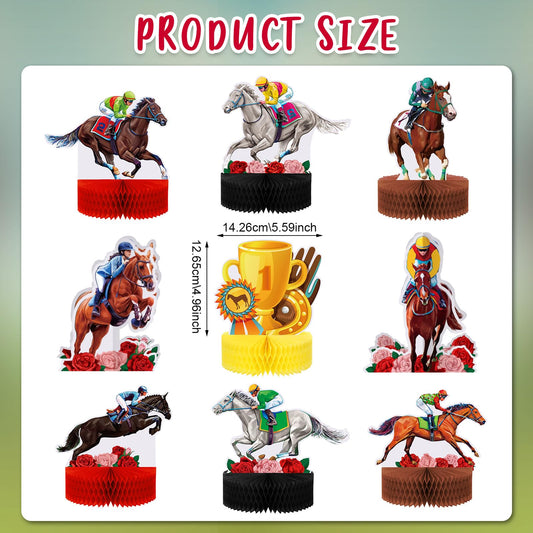 Sureio horse racing trophy motif centerpiece adds festive flair