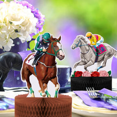 Sureio baby shower centerpiece with derby accents