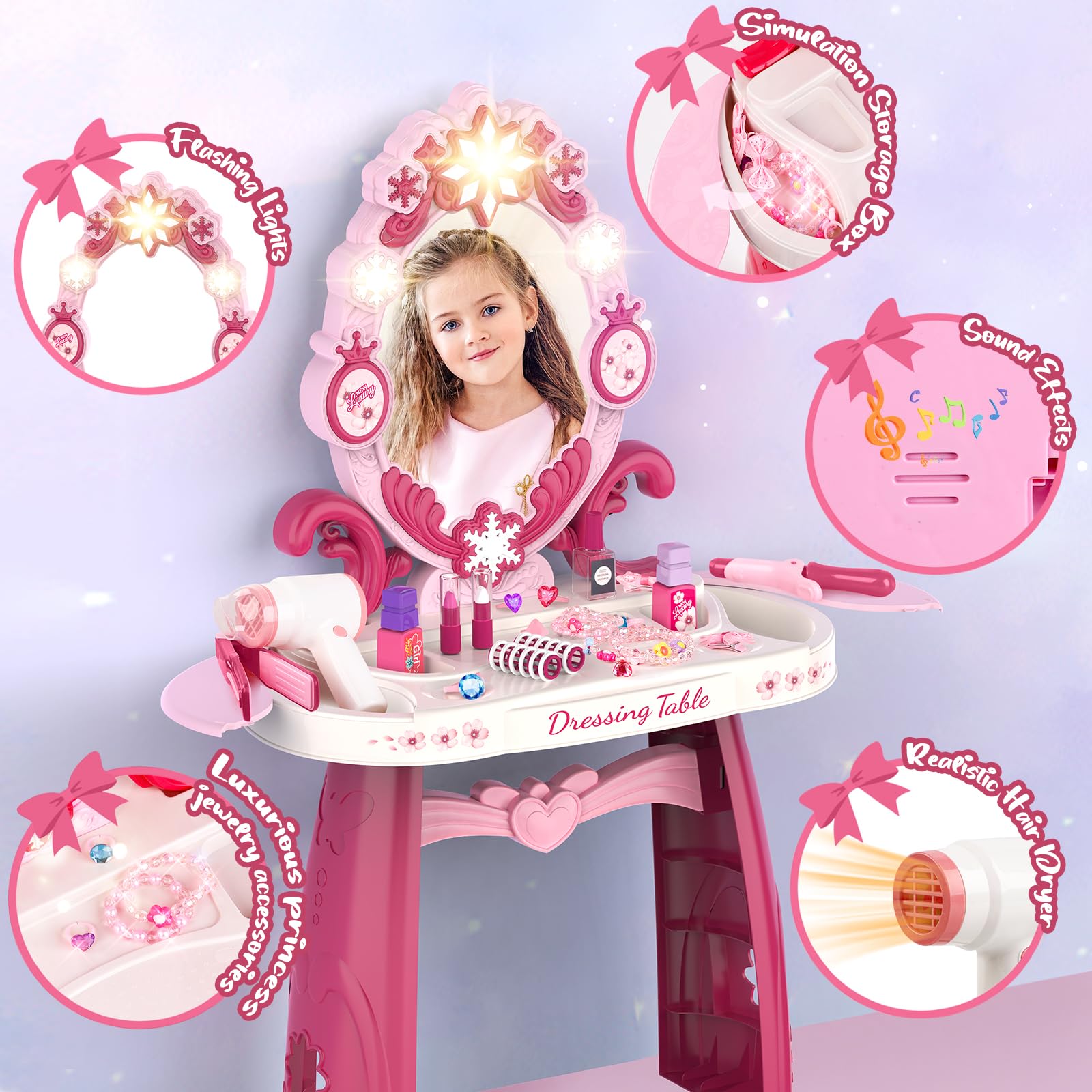 Surelect hair styling set includes curling iron for creative pretend styling.