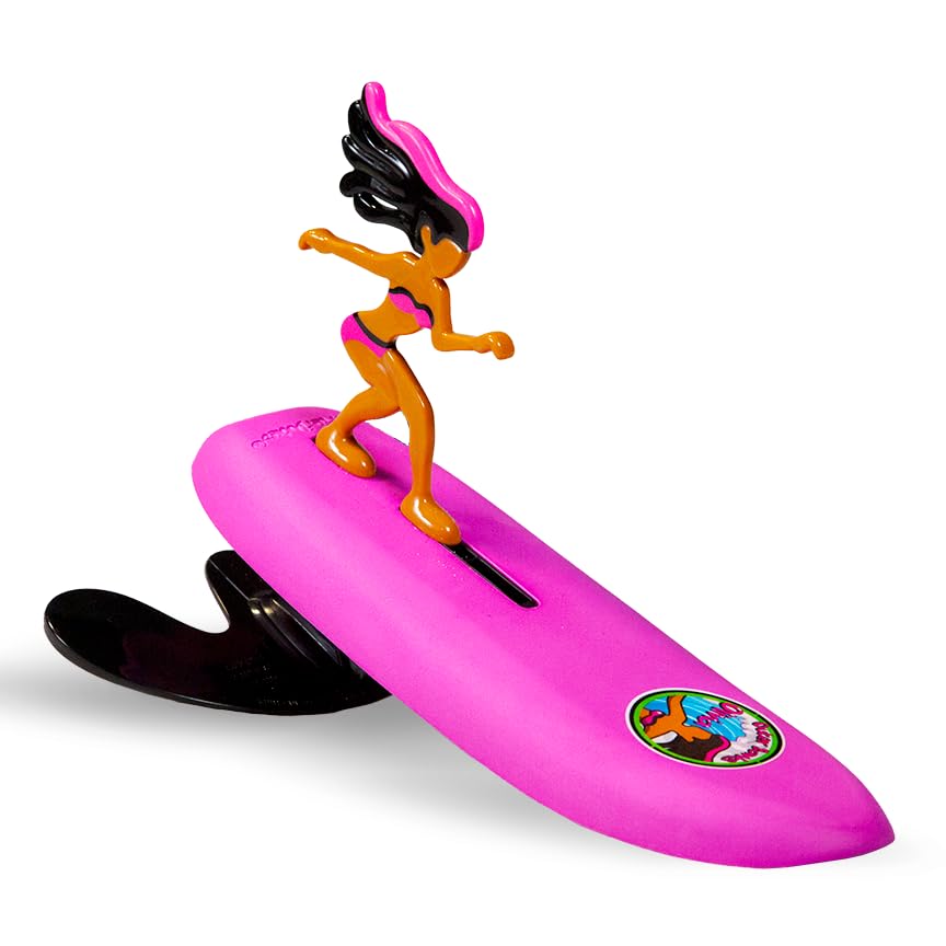Surfer Dudes Classics wave-powered mini-surfer catching a wave for beach fun