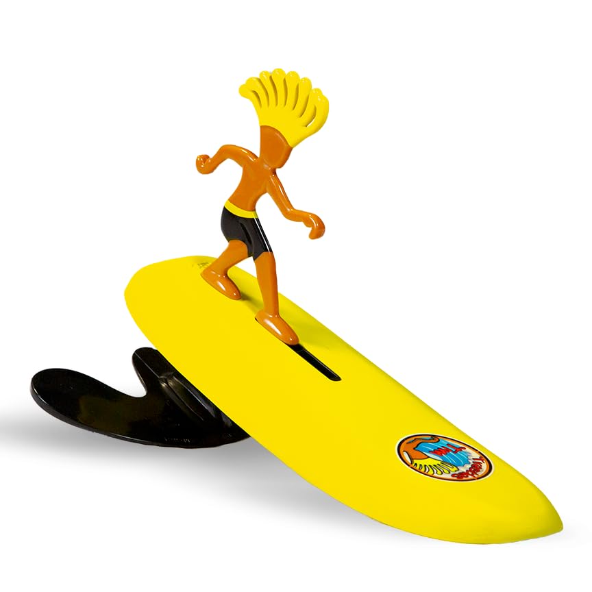 Surfer Dudes Classics Wave Powered Mini-Surfer catching a wave for interactive beach fun.