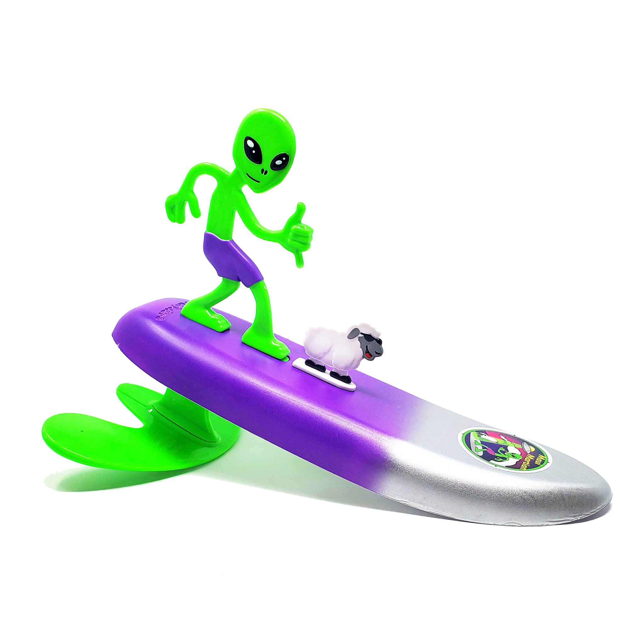 Surfer Dudes Maui Martian mini-surfer riding a wave for beach fun
