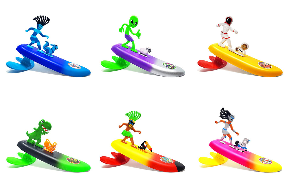 Surfer Dudes pet mini-surfer with board for sunny beach days