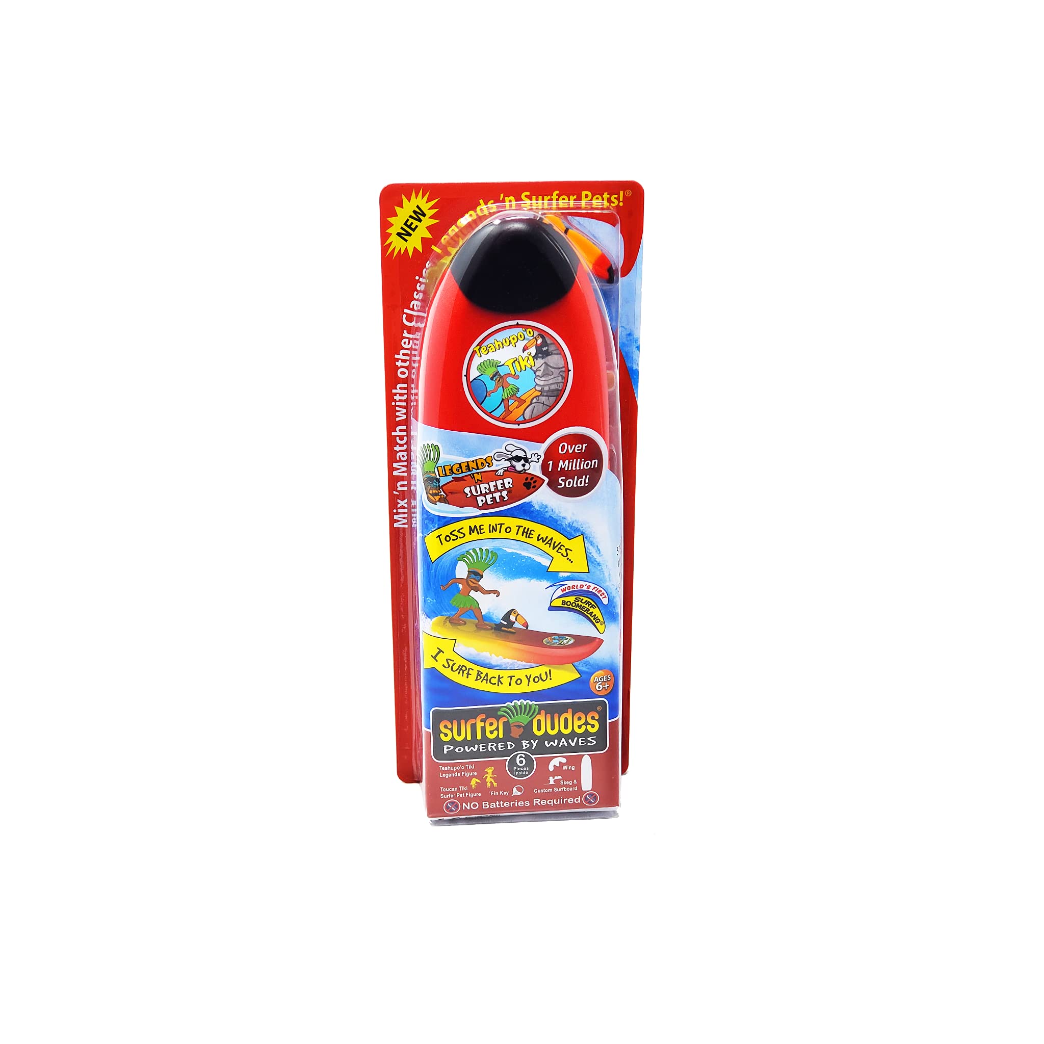 Surfer Dudes Toucan Tiki mini-surfer adds whimsy to sand and surf adventures.