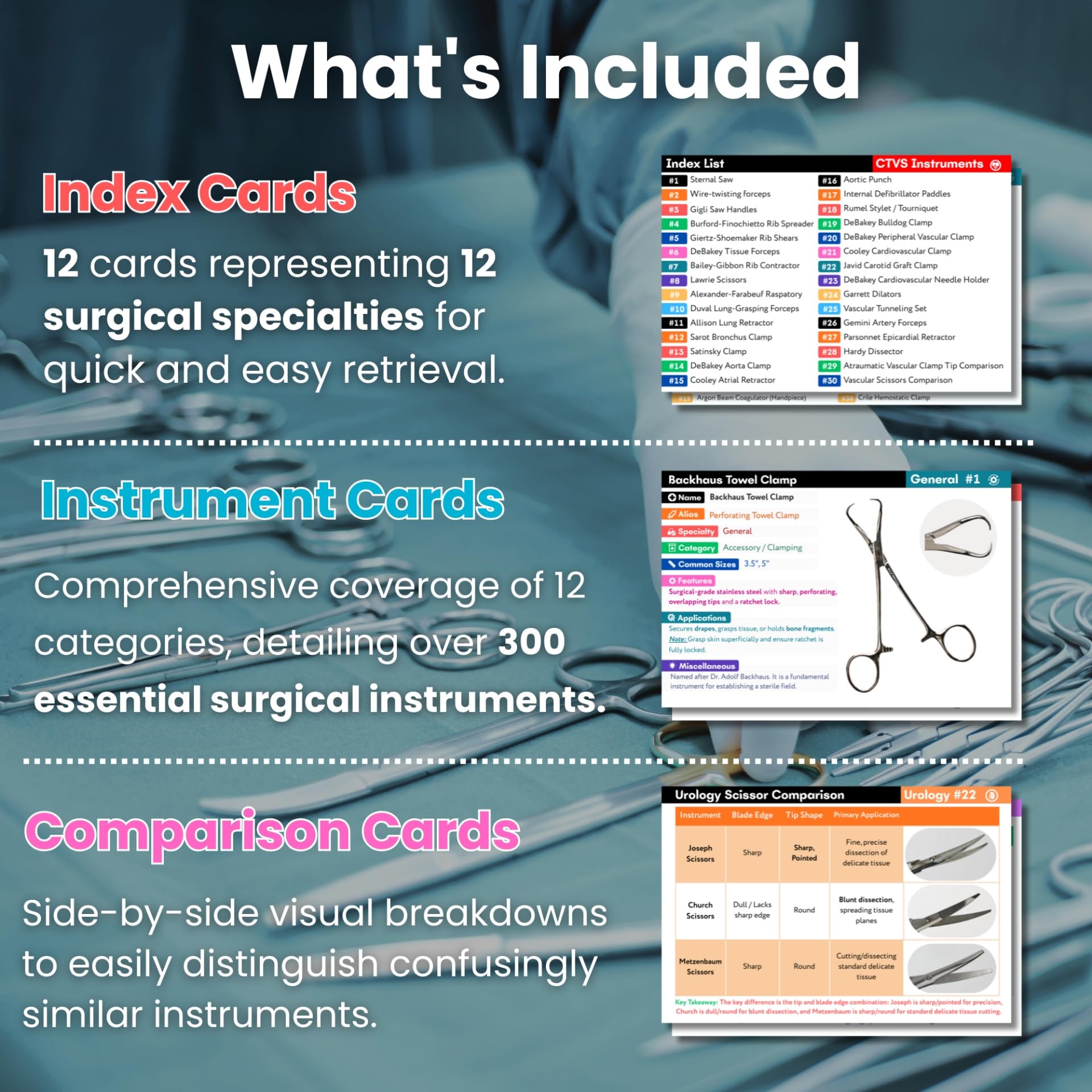 Surgical Instruments Flashcards show high-resolution photos with tip views for identification