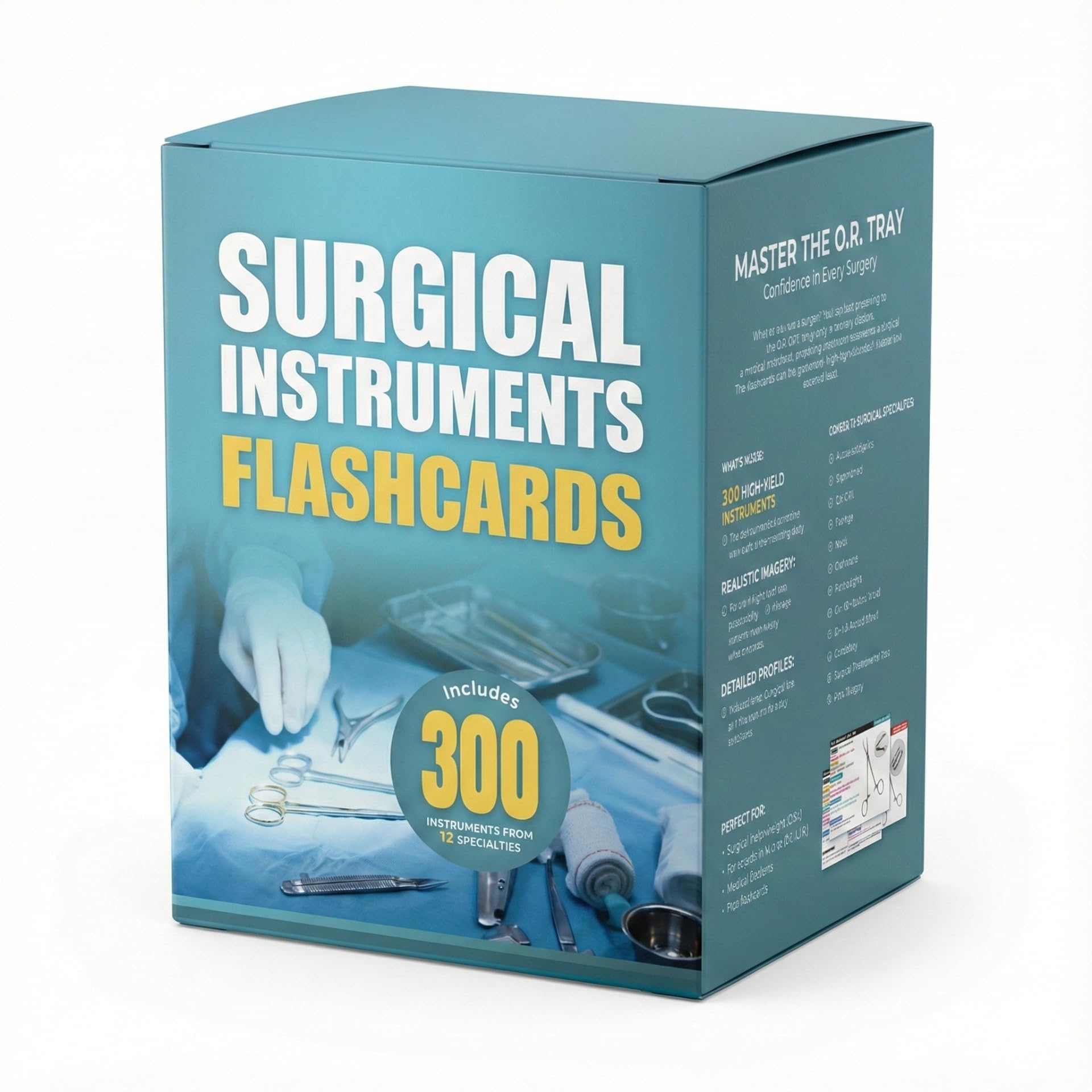Surgical Instruments Flashcards dual-sided deck for quick instrument review during rounds